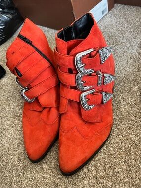 ASOS Suede Triple Buckle Ankle Boots